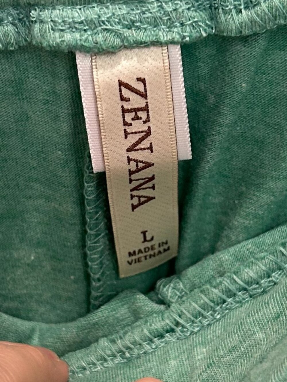 Zenana Exposed Seam Boxy Top and Short Set- Heather Green Color - Picture 13 of 14